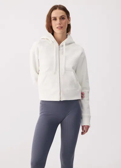Lole Icone Max Full Zip Hoodie In White