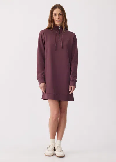 Lole Icone Max Hoodie Dress In Burgundy