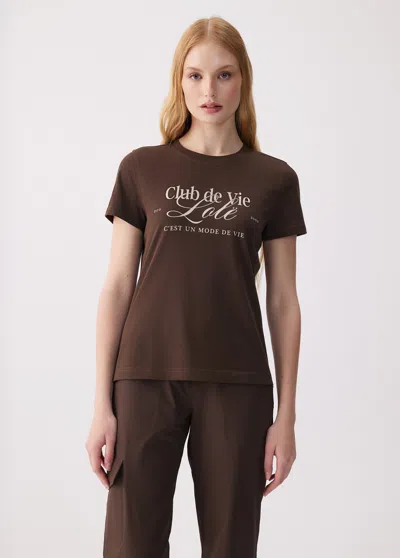 Lole Laurier Logo T-shirt In Brown