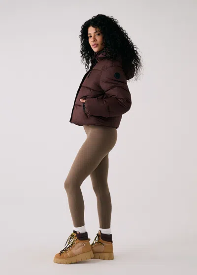 Lole London Cropped Puffer In Brown
