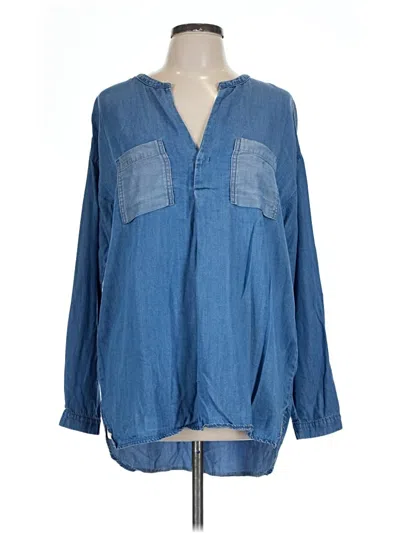 Pre-owned Lole Long Sleeve Blouse In Blue