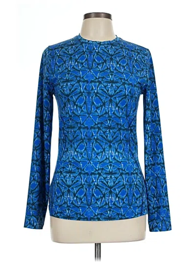 Pre-owned Lole Long Sleeve Top Blue Mock Neckline Tops