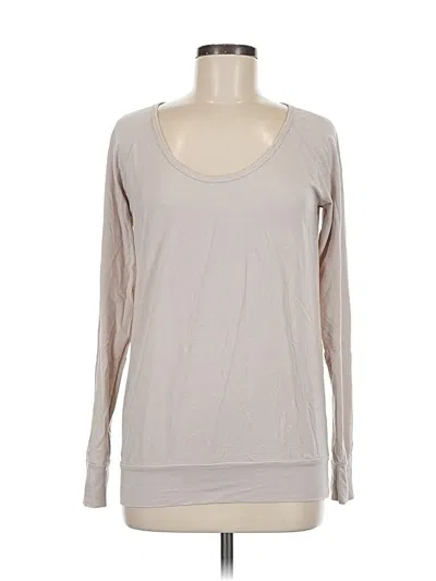 Pre-owned Lole Long Sleeve Top Gray Scoop Neck Tops