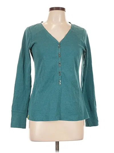 Pre-owned Lole Long Sleeve Top Teal V-neck Tops
