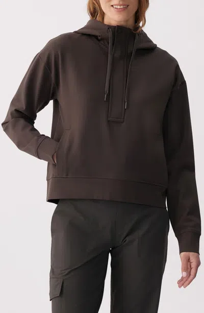 Lole Mindset Half-zip Hoodie In Brown