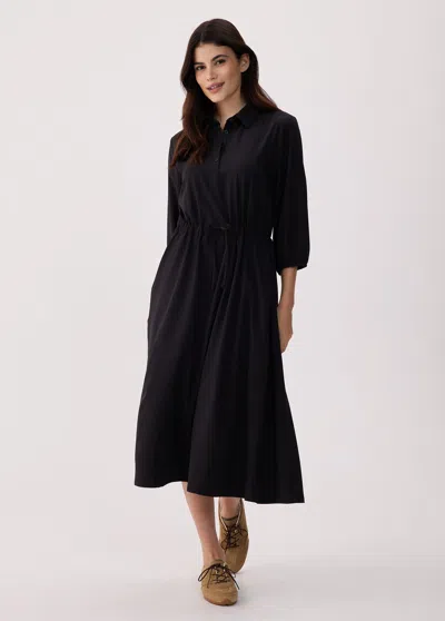 Lole Momentum Polo Midi Dress In Black