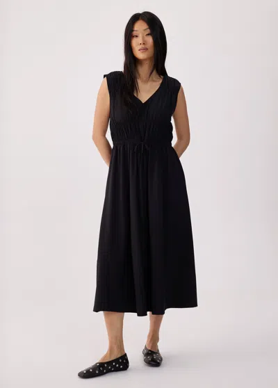 Lole Momentum Ruched Midi Dress In Black