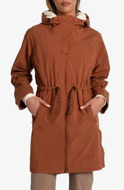 Lole Piper Waterproof Oversize Rain Jacket In Rust