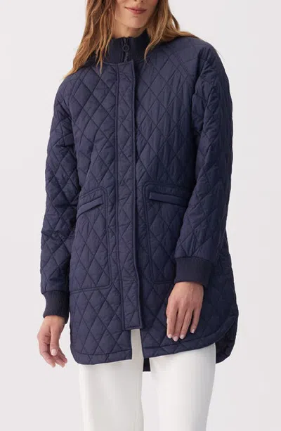 Lole Quilted Water Repellent Nylon Bomber Jacket In Blue