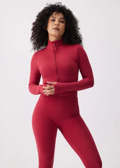 Lole Serene Cropped Jacket In Red