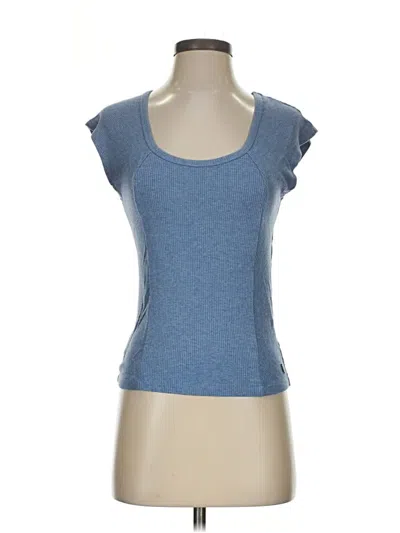 Pre-owned Lole Short Sleeve Top Blue Scoop Neck Tops