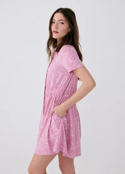 Lole Sofia Short Sleeve Dress In Flora Rosewood