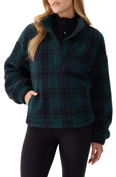 Lole Soraya High Pile Fleece Half Zip Pullover In Green