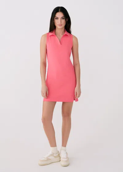 Lole Step Up Polo Dress In Sunset Coral