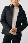 Lole The Base Water Repellent Insulated Hooded Jacket In Black Beauty
