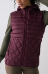 Lole The Base Water Repellent Insulated Hooded Vest In Purple