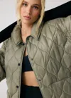 Lole The Quilted Water Repellent Nylon Shacket In Hazel