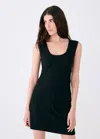 Lole Traverse Ruched Short Sleeve Dress In Black