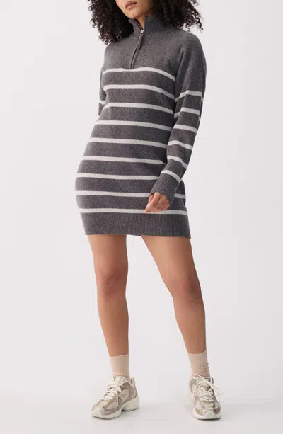 Lole Verdun Striped Sweater Dress In Gray