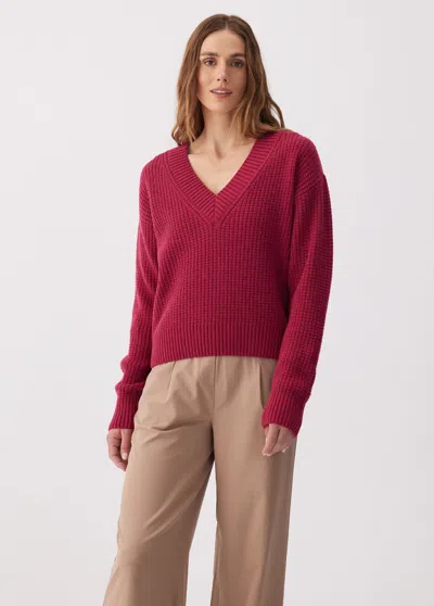 Lole Verdun V-neck Sweater In Red