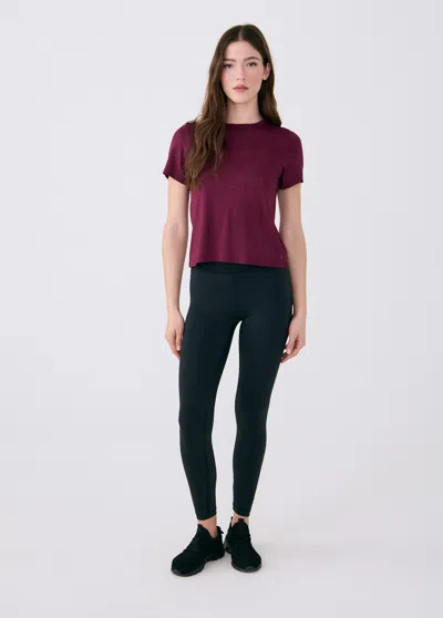 Lole Vital Short Sleeve Shirt In Deep Amethyst Heather