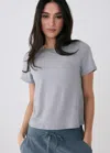 Lole Vital Short Sleeve Shirt In Light Grey Heather