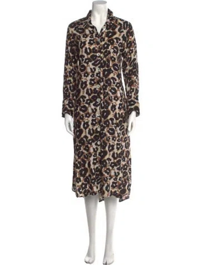 Pre-owned Lolita Jaca Animal Print Long Dress In Multi