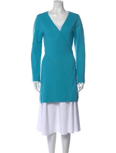 Pre-owned Lolita Jaca Cashmere V-neck Sweater In Blue