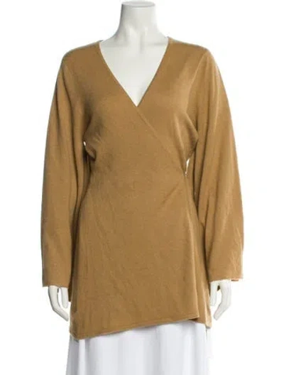 Pre-owned Lolita Jaca Cashmere V-neck Sweater In Neutral