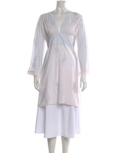 Pre-owned Lolita Jaca Floral Print Knee-length Dress In White