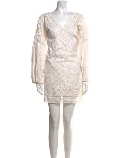 Pre-owned Lolita Jaca Lace Pattern Mini Dress In Neutrals