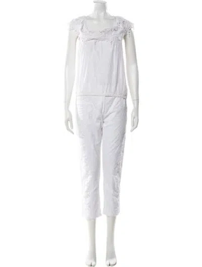 Pre-owned Lolita Jaca Printed Lace Trim Embellishment Set In White