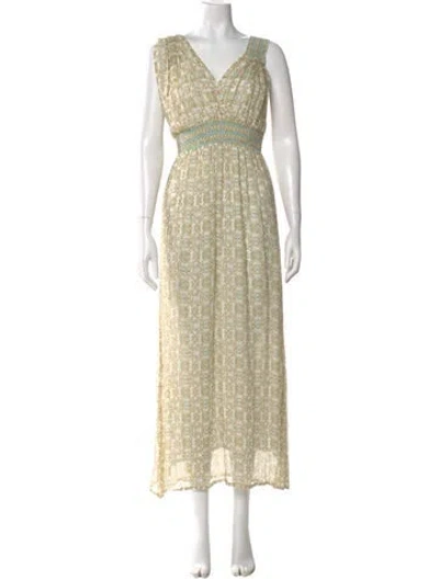 Pre-owned Lolita Jaca Printed Long Dress In Neutral