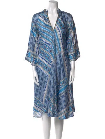 Pre-owned Lolita Jaca Silk Knee-length Dress In Blue