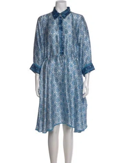 Pre-owned Lolita Jaca Silk Knee-length Dress In Blue
