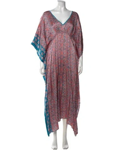 Pre-owned Lolita Jaca Silk Long Dress In Multicolor