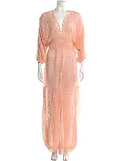 Pre-owned Lolita Jaca Silk Long Dress In Pink