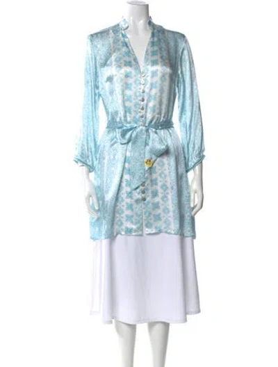 Pre-owned Lolita Jaca Silk Mini Dress In Blue