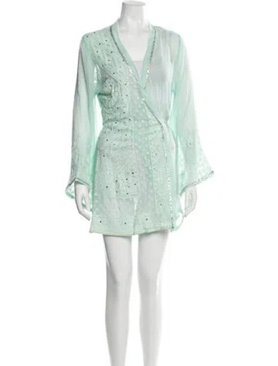 Pre-owned Lolita Jaca Silk Mini Dress In Blue