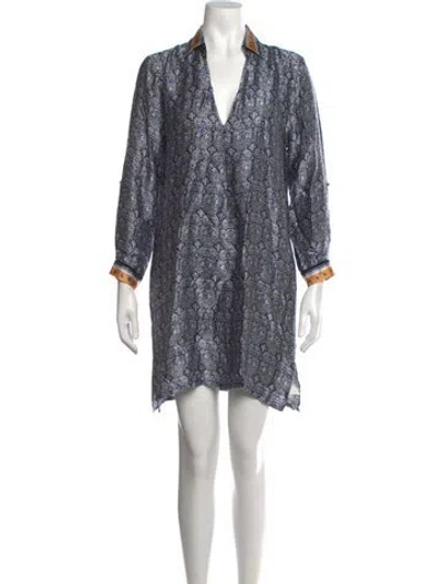 Pre-owned Lolita Jaca Silk Mini Dress In Blue