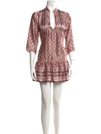 Pre-owned Lolita Jaca Silk Mini Dress In Brown