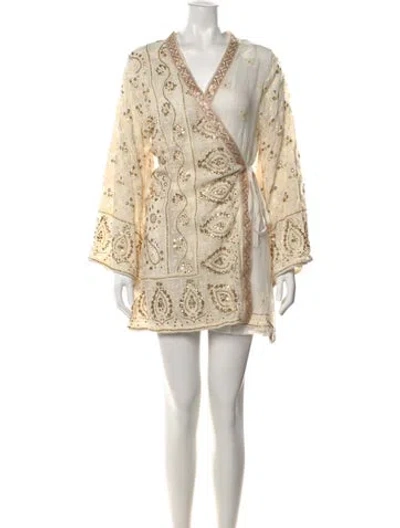 Pre-owned Lolita Jaca Silk Mini Dress In Neutral