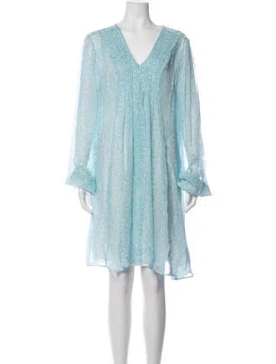 Pre-owned Lolita Jaca Silk Mini Dress W/ Tags In Blue