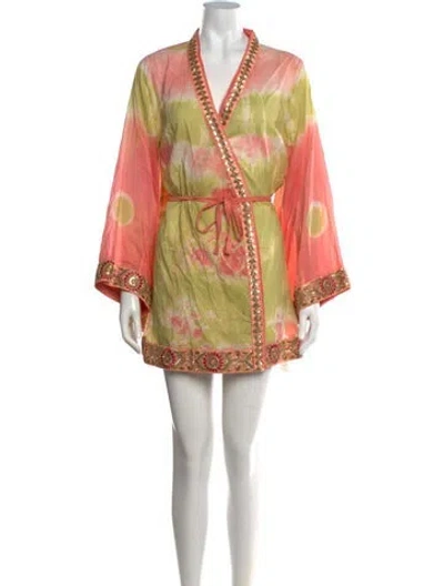 Pre-owned Lolita Jaca Silk Mini Dress In Yellow