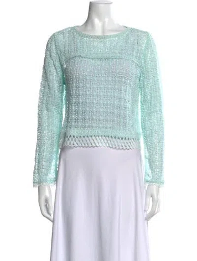 Pre-owned Lolita Jaca Silk Patterned Sweater In Blue/green
