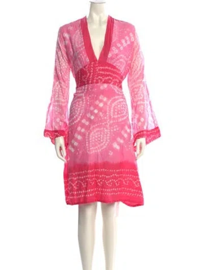 Pre-owned Lolita Jaca Tie-dye Print Knee-length Dress In Pink