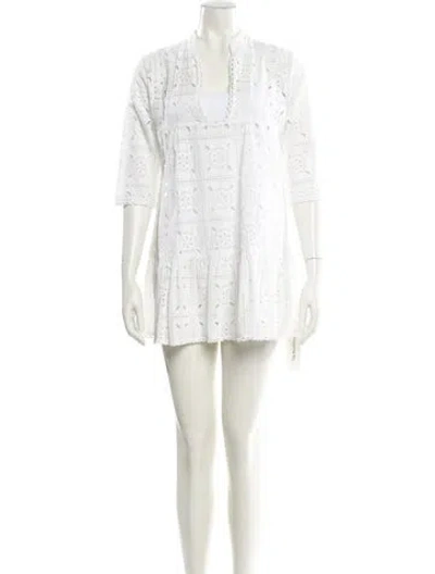 Pre-owned Lolita Jaca V-neck Mini Dress In Neutral