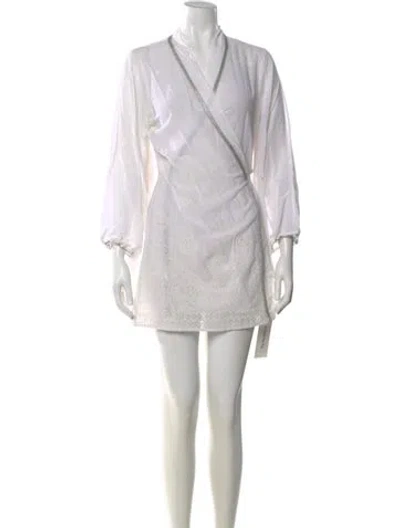 Pre-owned Lolita Jaca V-neck Mini Dress In Neutral