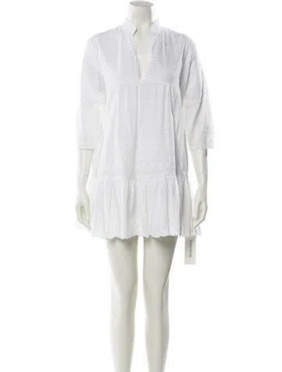 Pre-owned Lolita Jaca V-neck Mini Dress In White