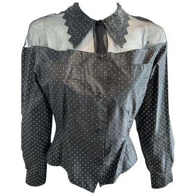 Pre-owned Lolita Lempicka 1990s  Taffeta Top In Black
